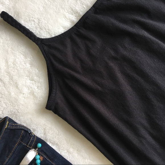 {LOVE BY DESIGN} Braided Strap + Trim Tank Black - Picture 6 of 8